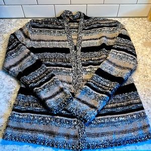 EUC FYLO Cardigan with Metallic Accent Threads and Tiny Sequins • Small